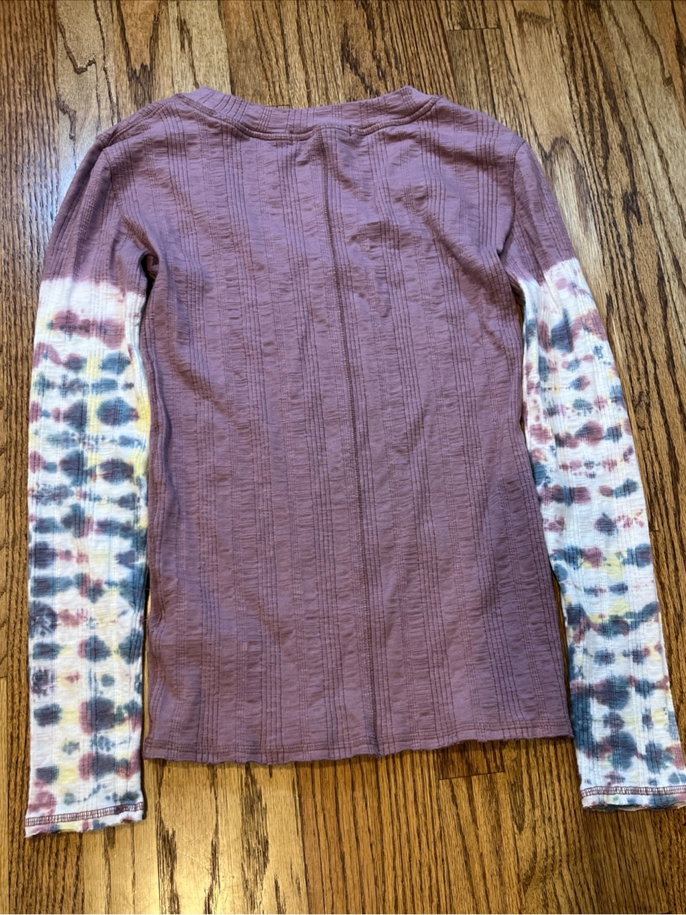 We The Free People Big Sur Tie Dye Long Sleeve Top Pink Size M Ribbed Boho Comfy - Picture 11 of 11